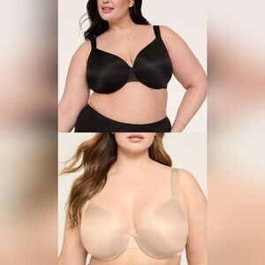 Lot of 2 Cacique Lightly Lined Full Coverage Bra Black/Beige 40C